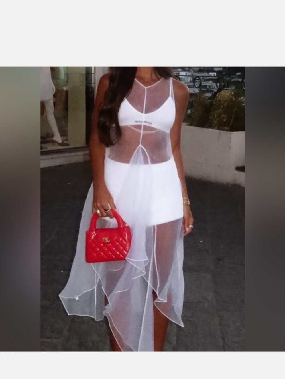 Sheer White Organza Slip Dress